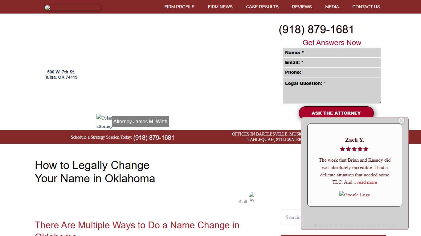 How to Legally Change Your Name in Oklahoma - Wirth Law Office - Tulsa